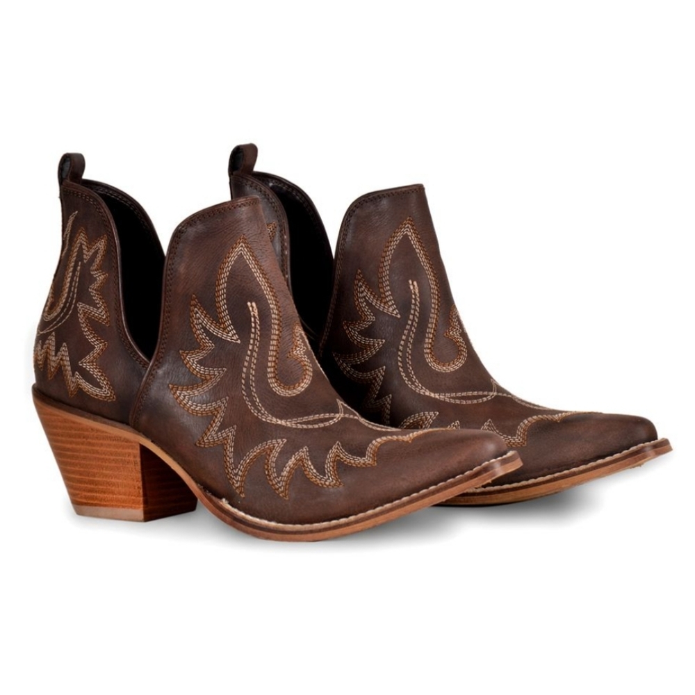 NWT Myra Boho Western Leather Ankle Booties - Picture 5 of 12